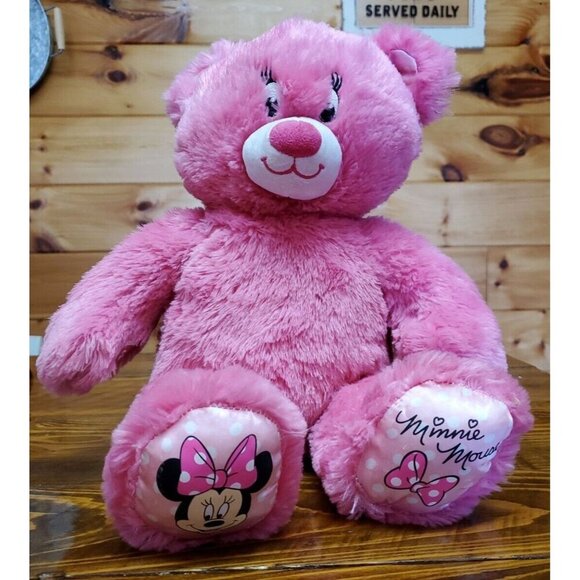 Build A Bear Disneyland Downtown Disney Minnie Mouse Plush Pink Bear Retired - Picture 3 of 11